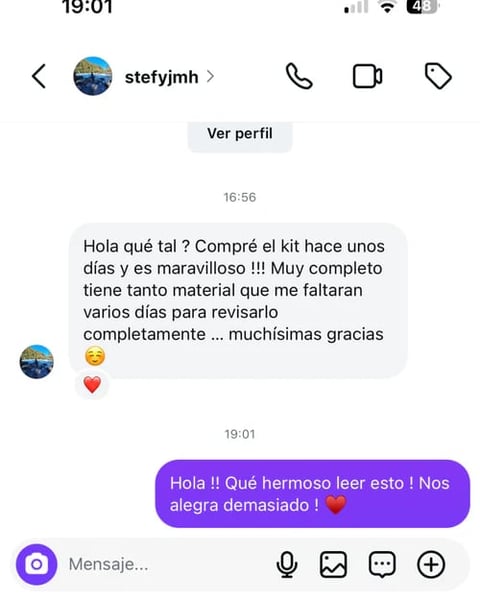 Stefy comparte foto de su kit recibido - Mensaje directo de agradecimiento